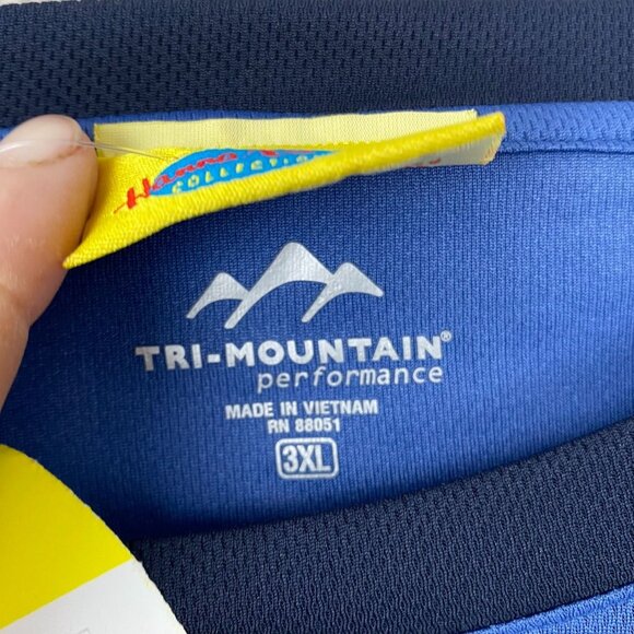 NWT Hanna-Barbera Mens Activewear Top 3XL Tri-Mountain Performance Shirt Blue - Picture 8 of 14